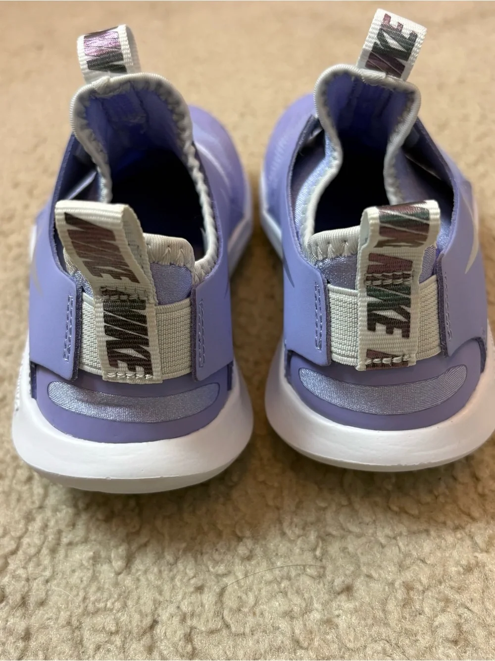 Nike Kids Lilac Slip-On Flex Runner Sneakers with White Swoosh - Picture 2 of 7